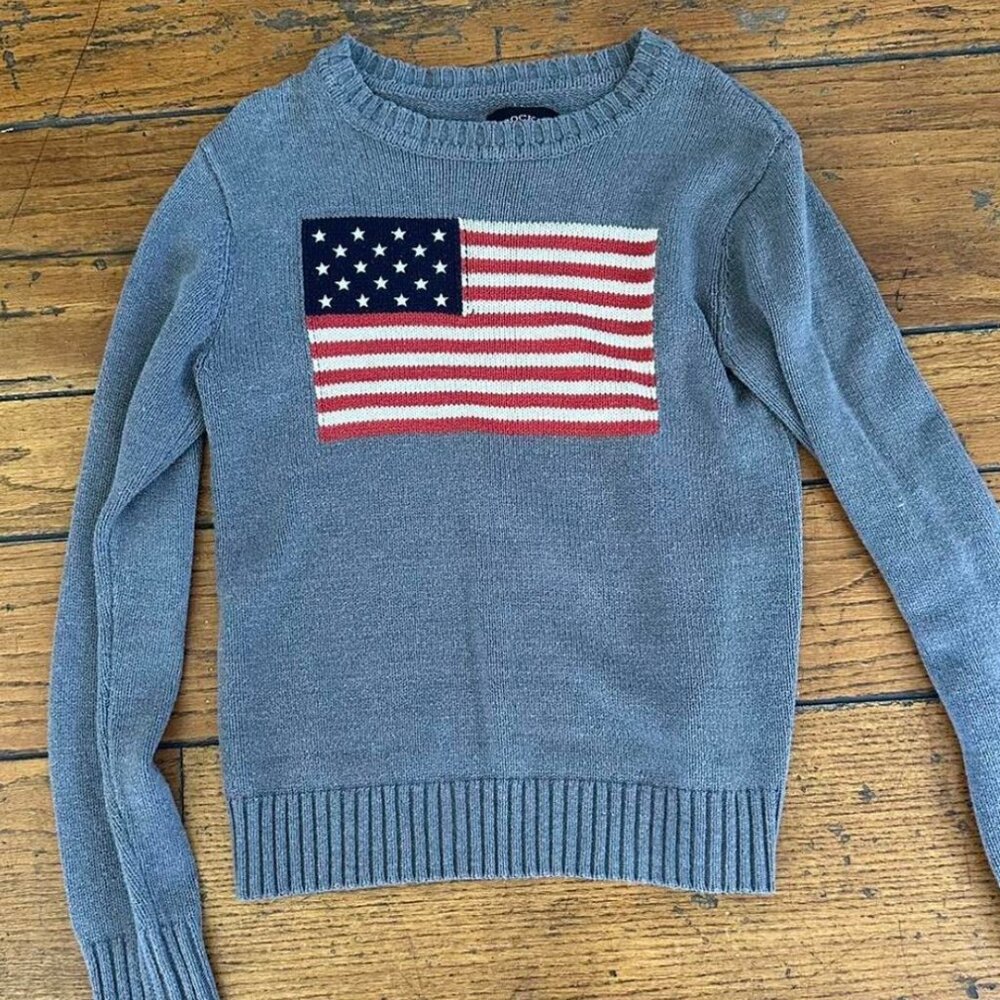 Vintage American Flag Knit Sweater